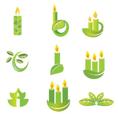 Candle icon set clipart