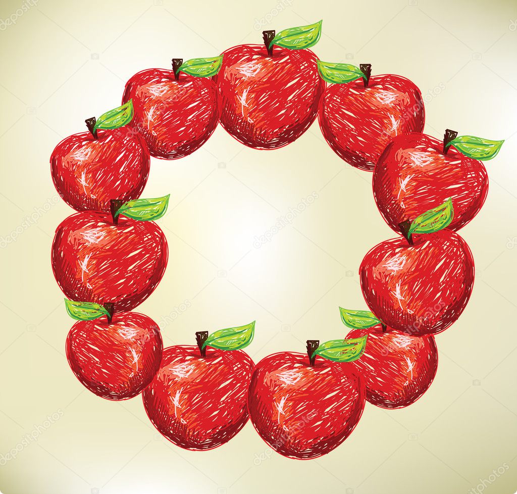 fruit set, in circle