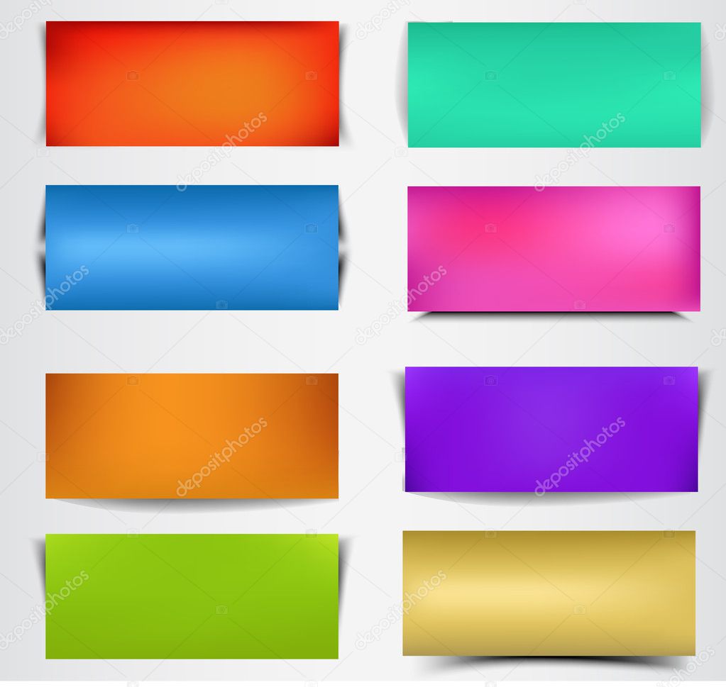 Colored blank web banners