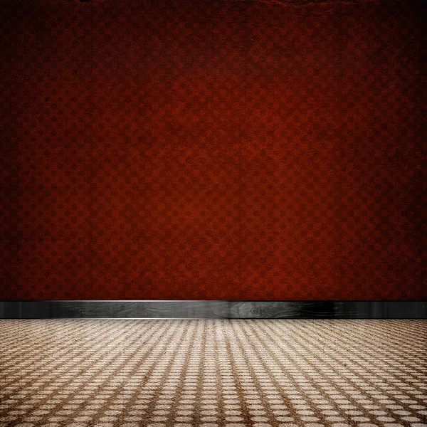 红色复古复古 grunge 空房间 — 图库照片