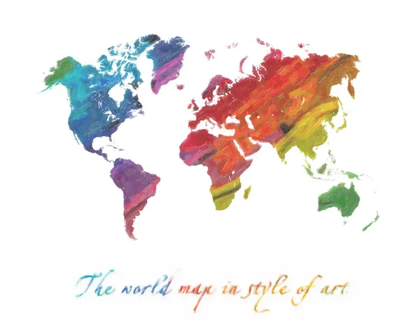 Mappa del mondo multicolore — Foto Stock
