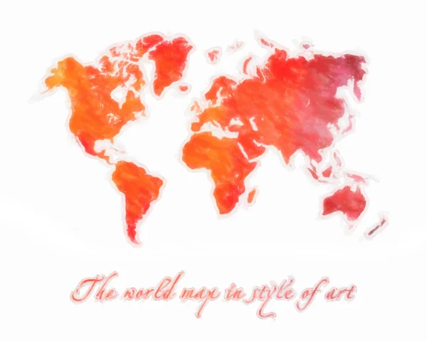 Carte du monde orange — Photo