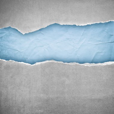 Rip gray end light blue paper background clipart