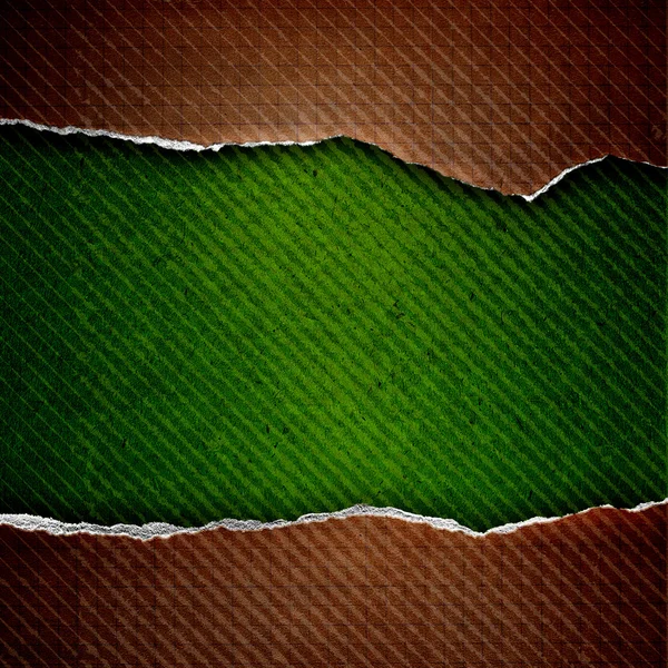 Roztrhaný papír buněk na pozadí zelených grunge — Stock fotografie