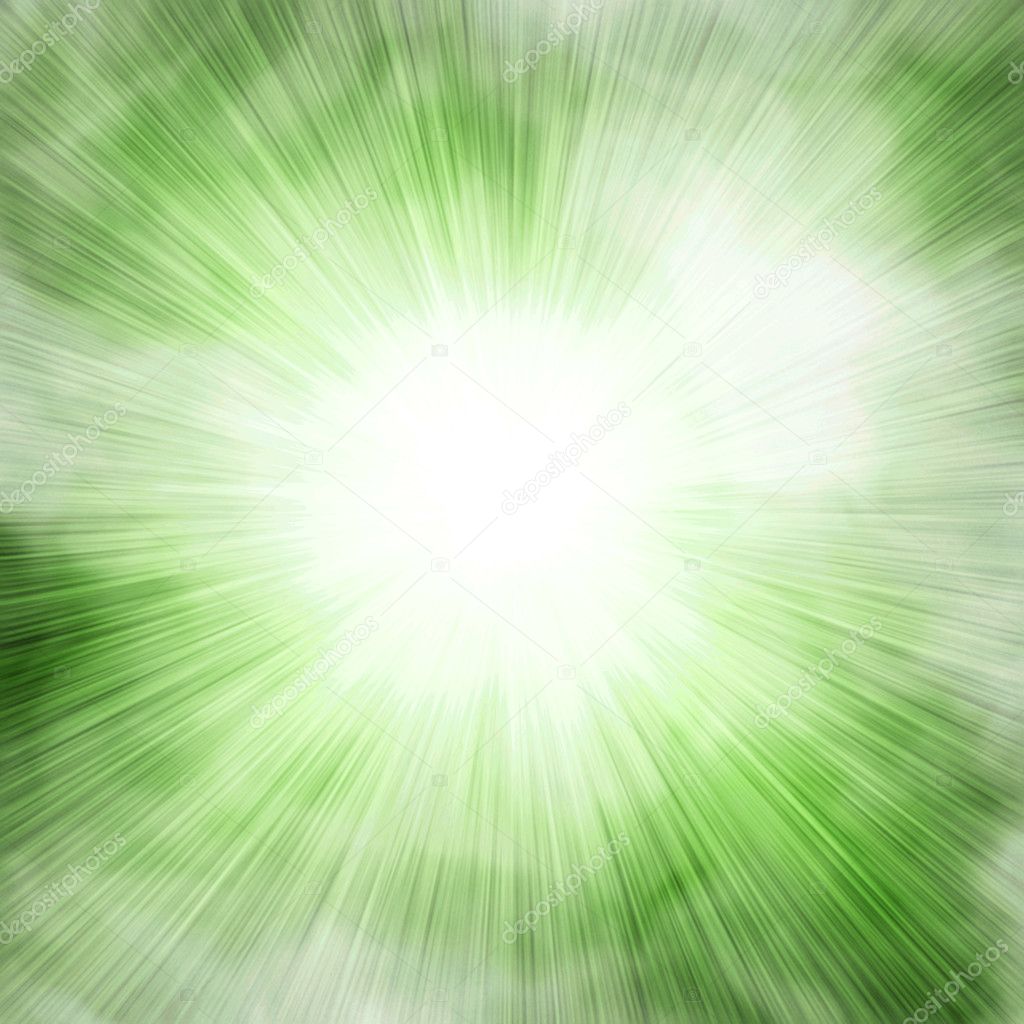 Spotlight single green on smog background