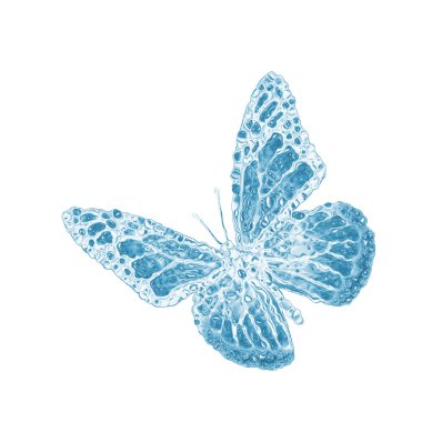 Water butterfly isolated on white clipart