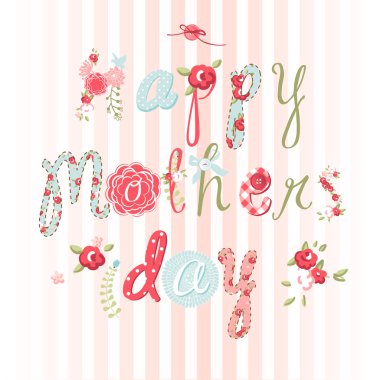 Hand Drawn Mother's Day card, lovely script clipart