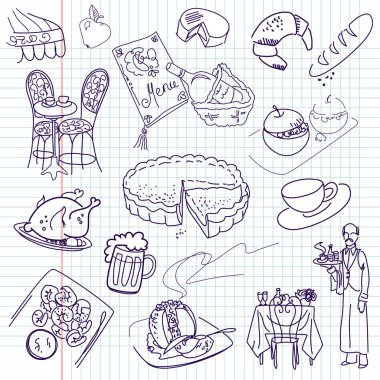 Food doodles clipart