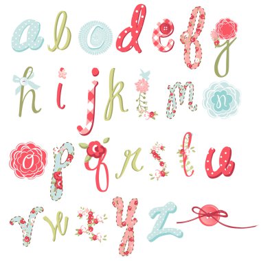 Unique vector flower font clipart