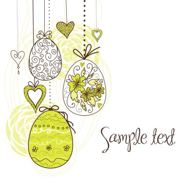 Hanging easter eggs clipart