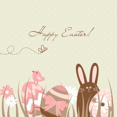 Cute Easter Egg Card clipart