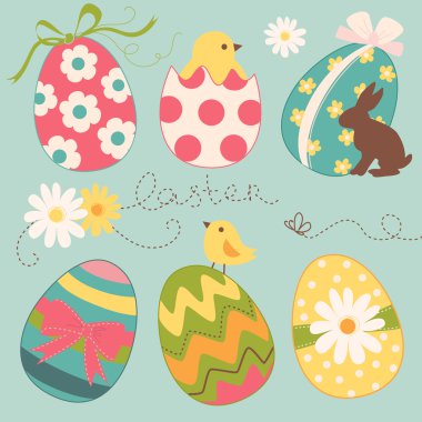 Cute Easter Egg set clipart