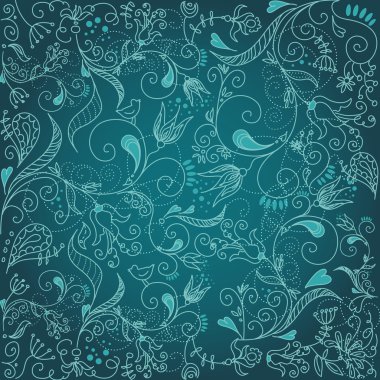 Floral hand drawn background clipart