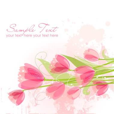 Floral background with tulips clipart