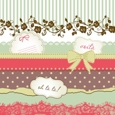 Cute scrapbook elements clipart