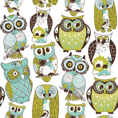 Seamless owl pattern. clipart