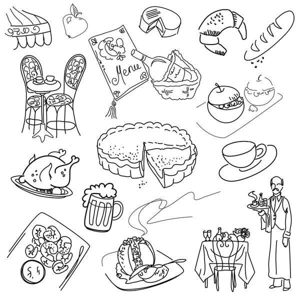 Doodles τροφίμων — Διανυσματικό Αρχείο