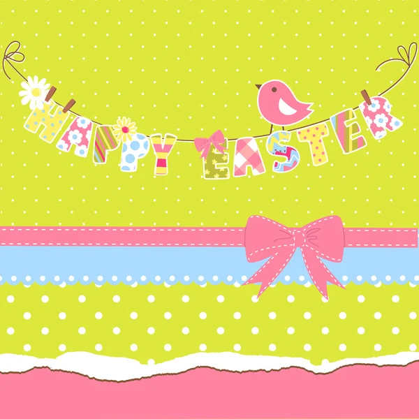 Carte de Pâques Joyeux mignon — Image vectorielle