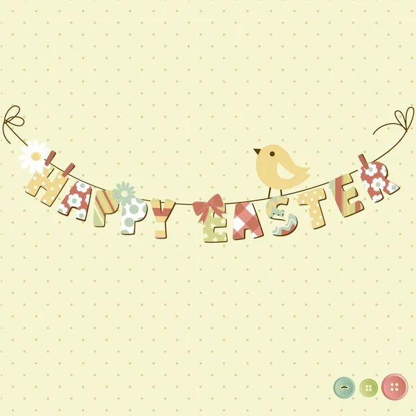 Aranyos boldog Húsvéti üdvözlőlap. — Stock Vector