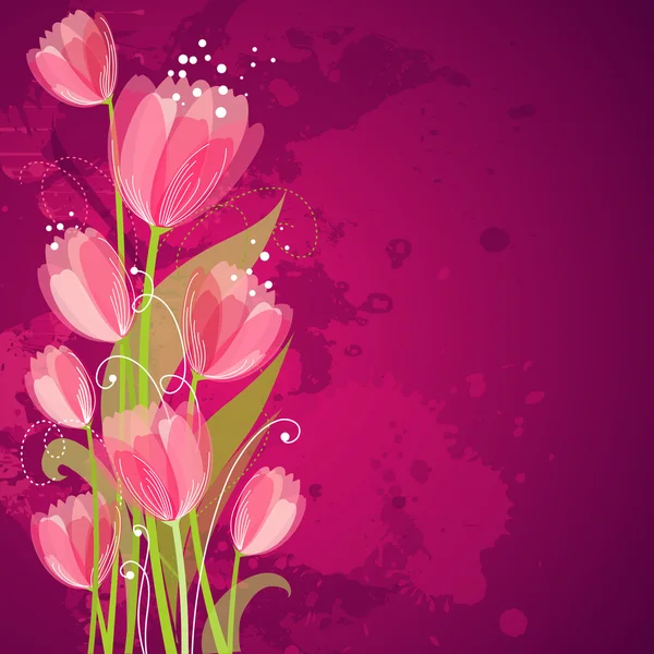Floral bakgrund med tulpaner — Stock vektor