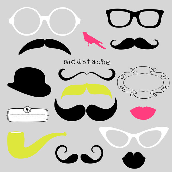 Retro Party set - Sunglasses, lips, mustaches