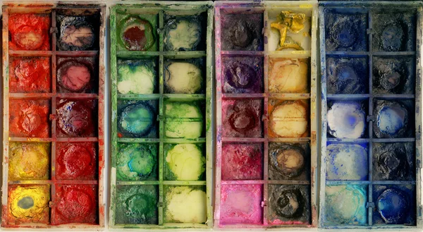stock image Old used paintbox