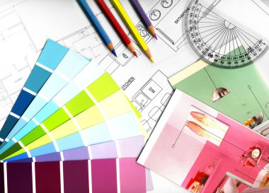 Color swatches and plans clipart