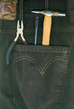 Tools in the pocket clipart