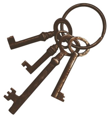 A bunch of old vintage keys clipart