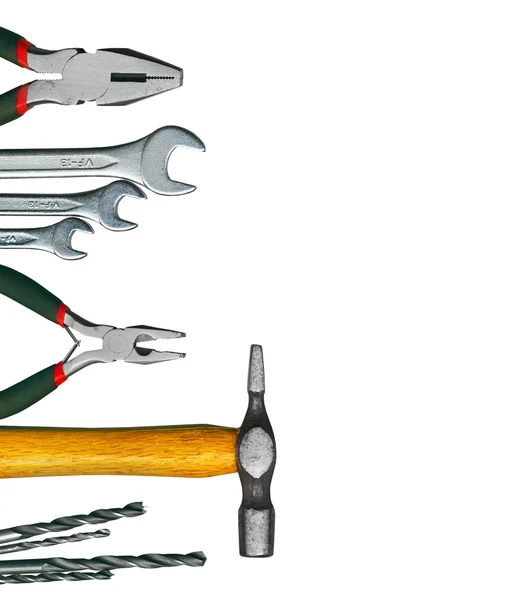 Een set van tools - geïsoleerd op witte achtergrond — Stockfoto