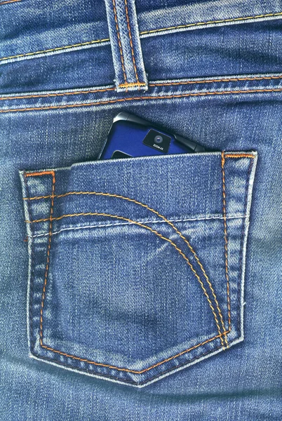 Pocket with mobile phone — Stock Photo, Image