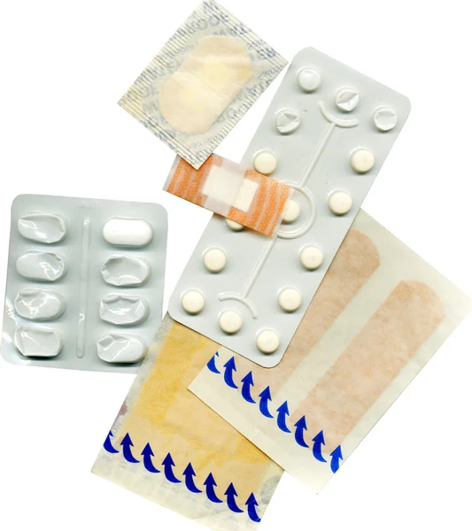 :Tabletki na białym tle — Zdjęcie stockowe