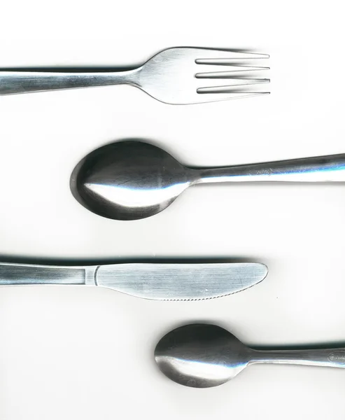 Cuchillo, tenedor y cuchara — Foto de Stock