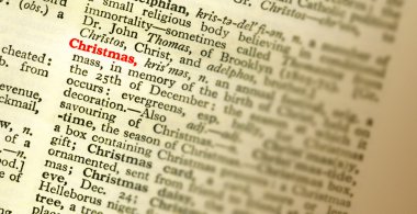 The meaning of the word CHRISTMAS highlighted in the dictionary. Shallow fo clipart