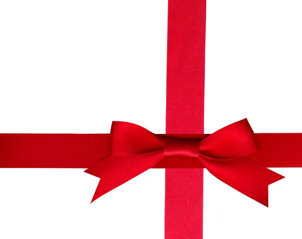 Big red holiday bow on white background — Stock Photo, Image
