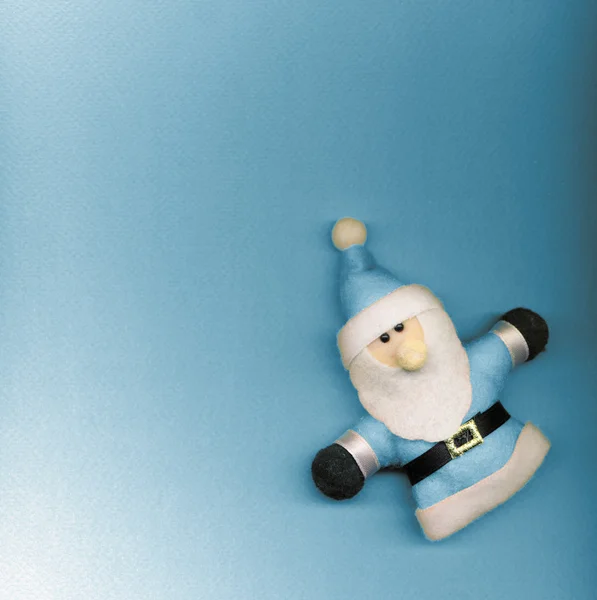蓝色背景的圣诞老人 — 图库照片