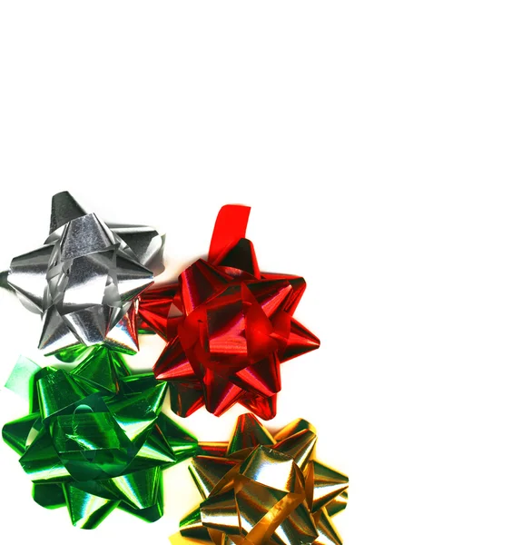 4 vánoční luky, izolované na bílém — Stock fotografie