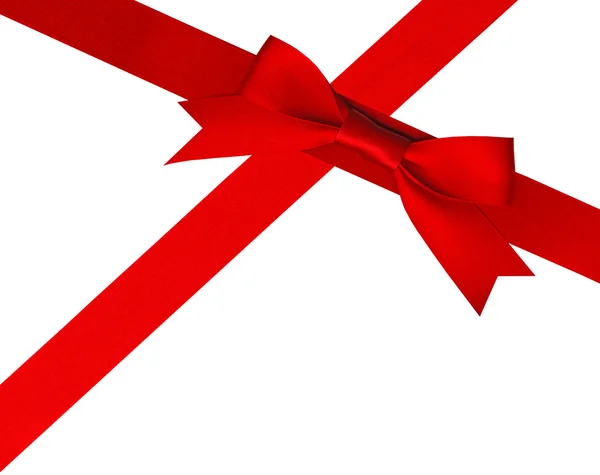Rote Feiertagsschleife auf weißem Hintergrund mit Clipping-Pfad — Stockfoto