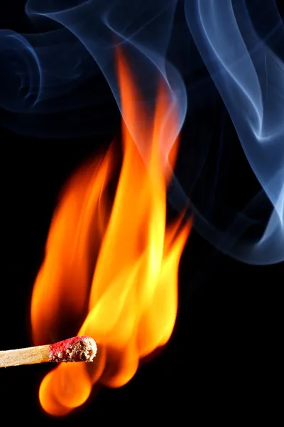 Burning matchstick — Stock Photo, Image