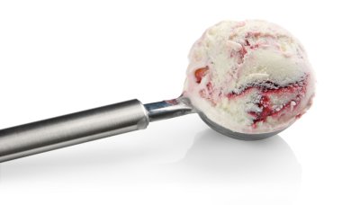 Ice cream in stainless steal ice cream scoop clipart