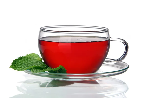 Xícara de chá em um fundo branco Imagem De Stock