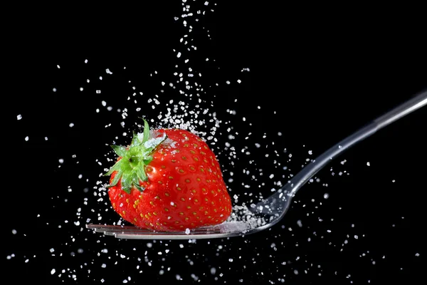 stock image Strawberry with granulated sugar