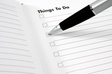 Things to do list with pen clipart