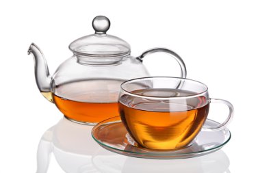 Cup of tea with teapot clipart