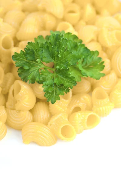 Macaronis et légumes verts — Photo