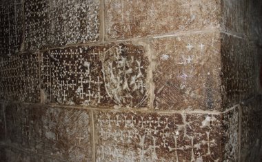 Walls at the Church of the Holy Sepulchre - Golgotha, Jerusalem clipart