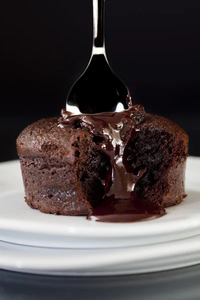 Sıcak çikolatalı kek — Stok fotoğraf