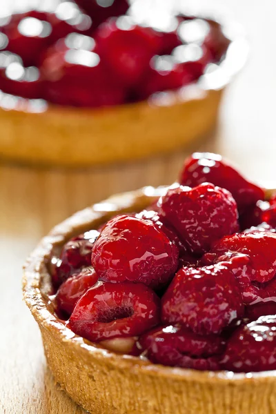Twee raspberry taarten — Stockfoto