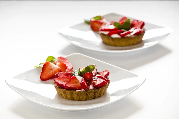 Two Strawberry Pies — Stock Photo, Image