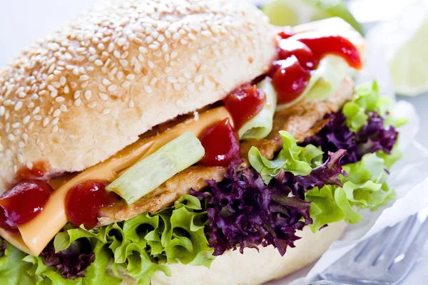 Burger Close Up — Stock Photo, Image